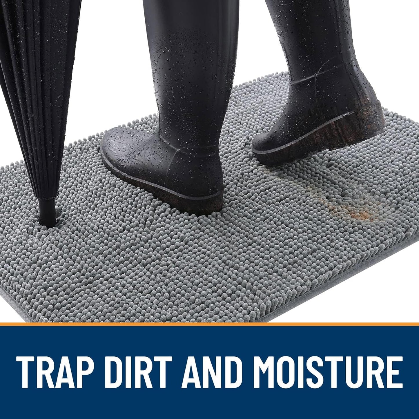 OLANLY Dog Door Mat - Absorbent Non-Slip Mud Mat for Dogs, 30x20 Grey