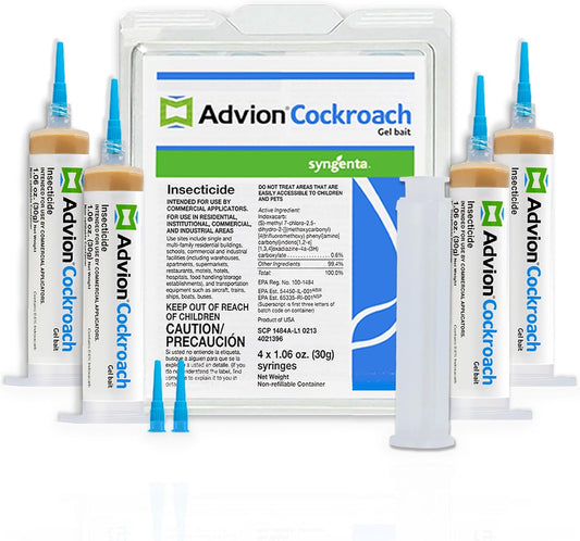 Advion Cockroach Gel Bait - Syngenta Roach Killer, 4 Tubes x 30g