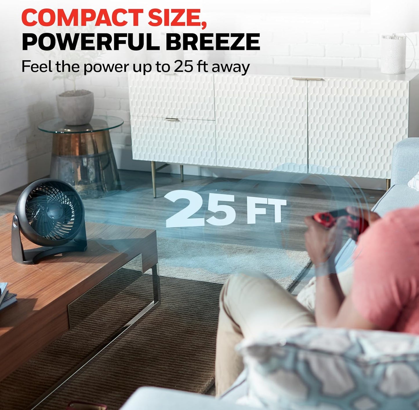 Honeywell TurboForce Small Quiet Table Fan with 3 Speeds & Pivoting Head for Home/Office