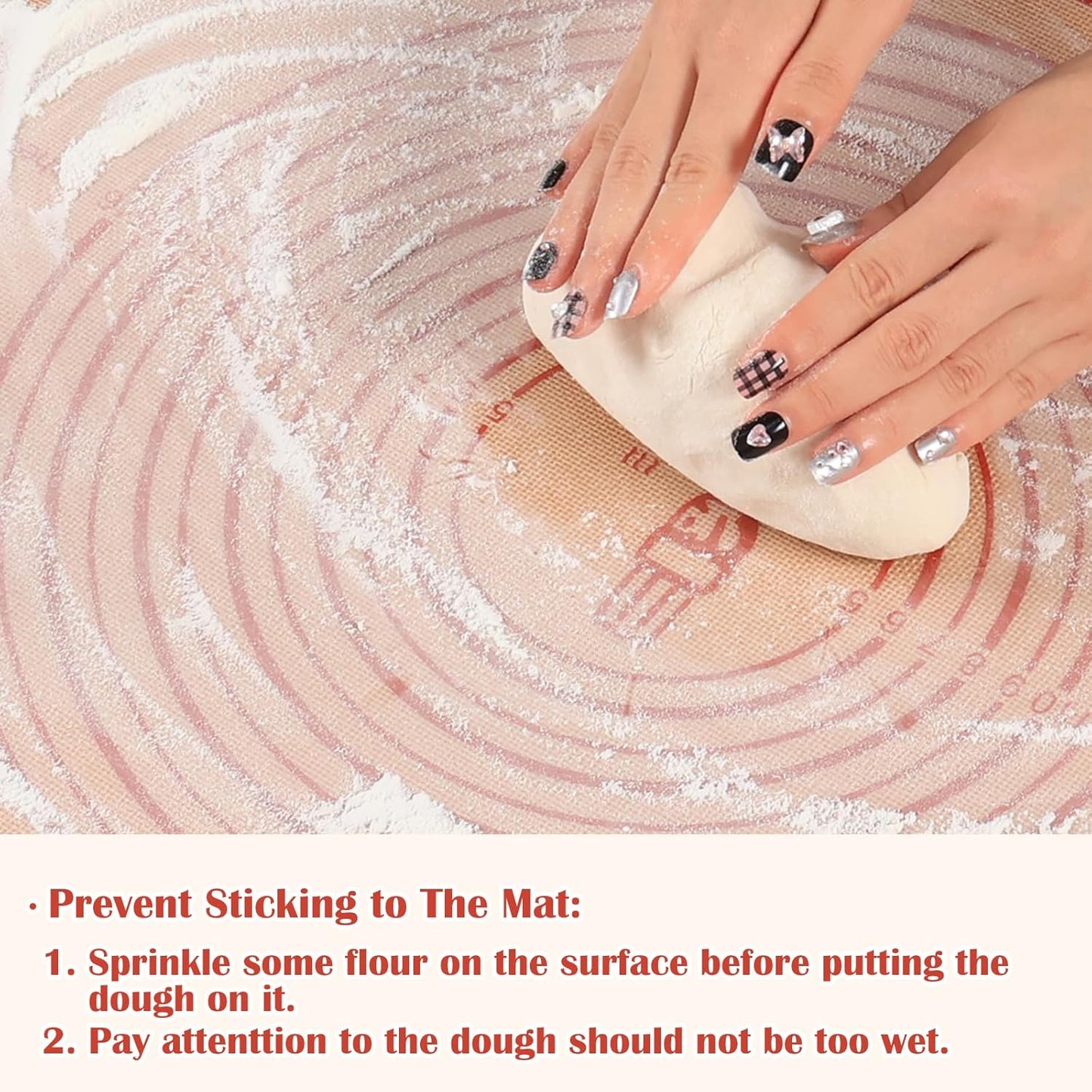 Extra Large Non-Slip Silicone Pastry Mat 28"x20" - Premium Safe for Baking & Dough Rolling by Folksy Super Kitchen