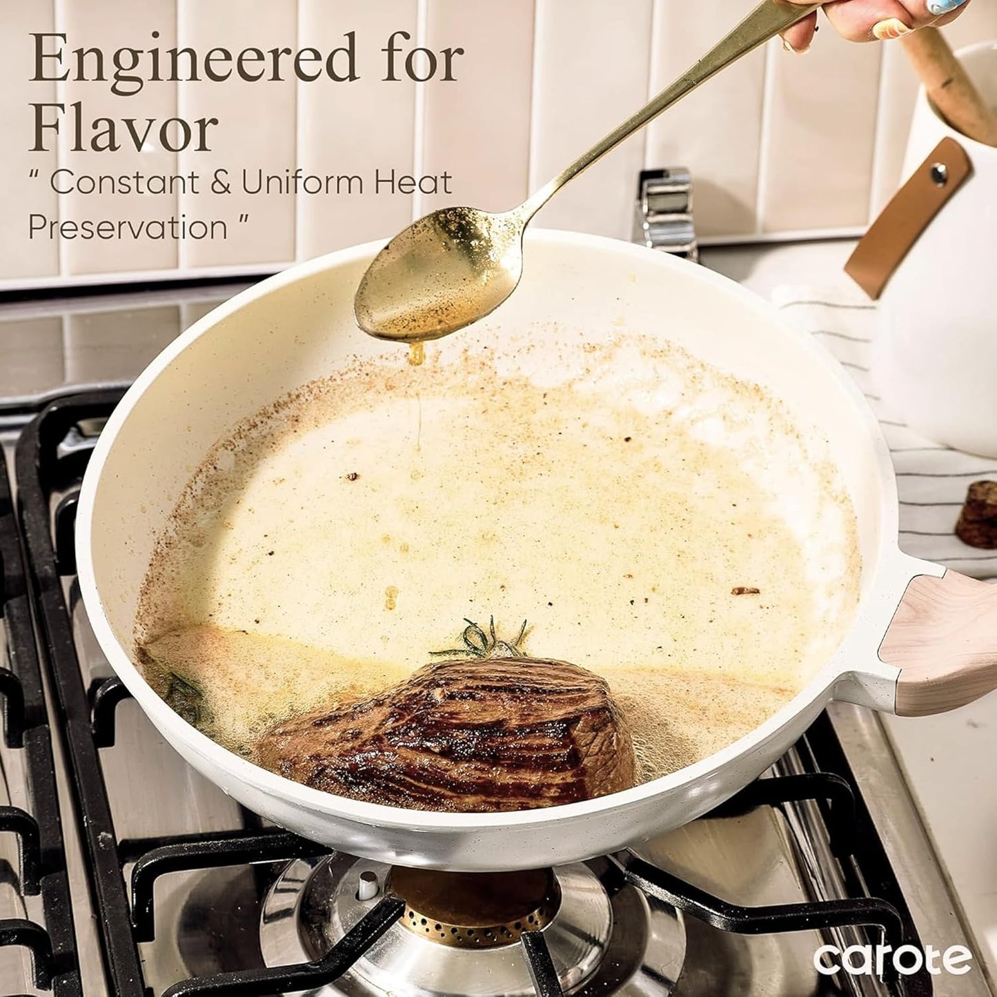 CAROTE 21-Piece Nonstick Cookware Set - Harder Granite Coating, Induction Safe, PFOS/PFOA Free