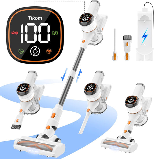 Tikom V500 Cordless Stick Vacuum - 40Kpa Suction for Pet Hair & Hard Floors