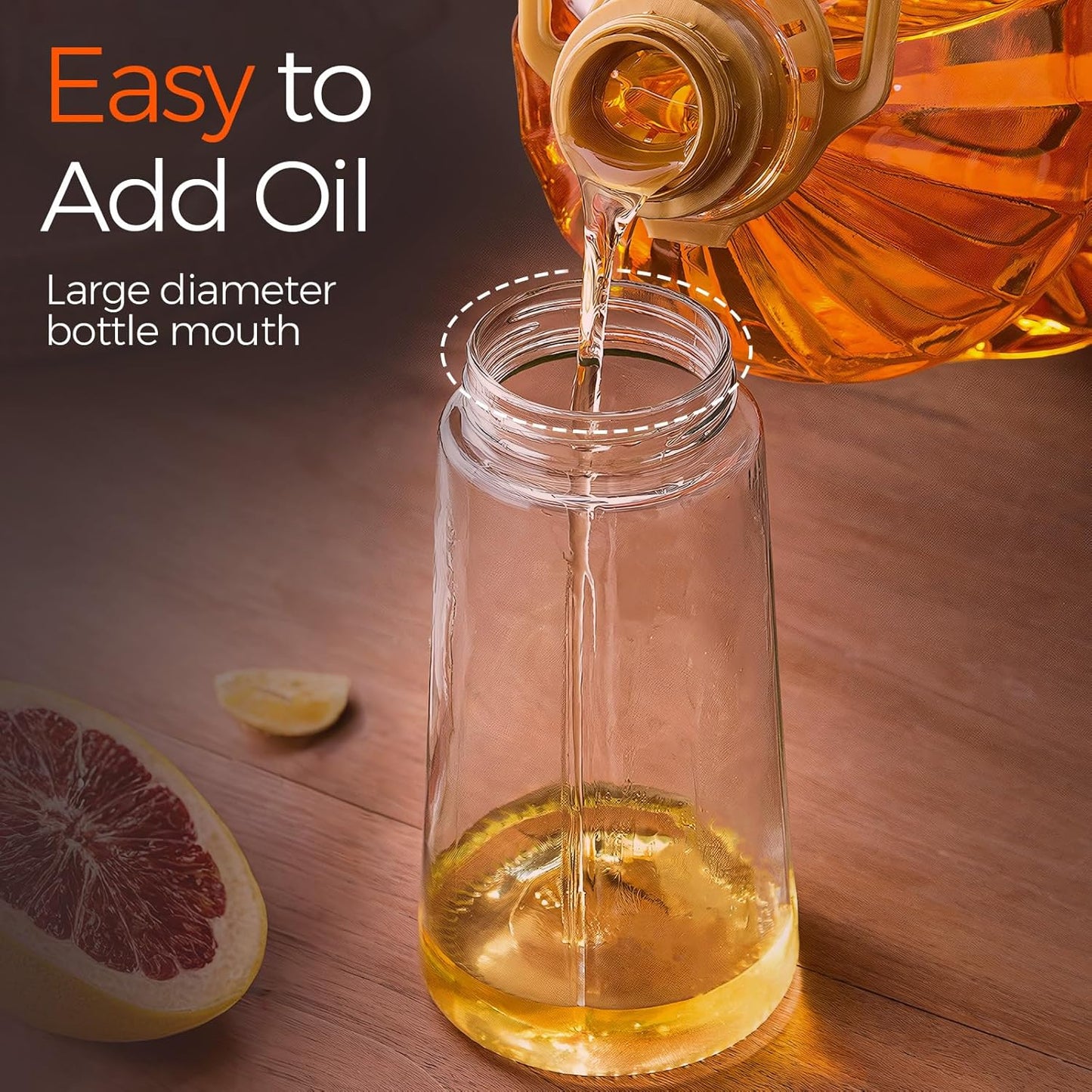 YARRAMATE 16oz Glass Oil Sprayer - Dual-Function Spray & Pour for Kitchen Cooking