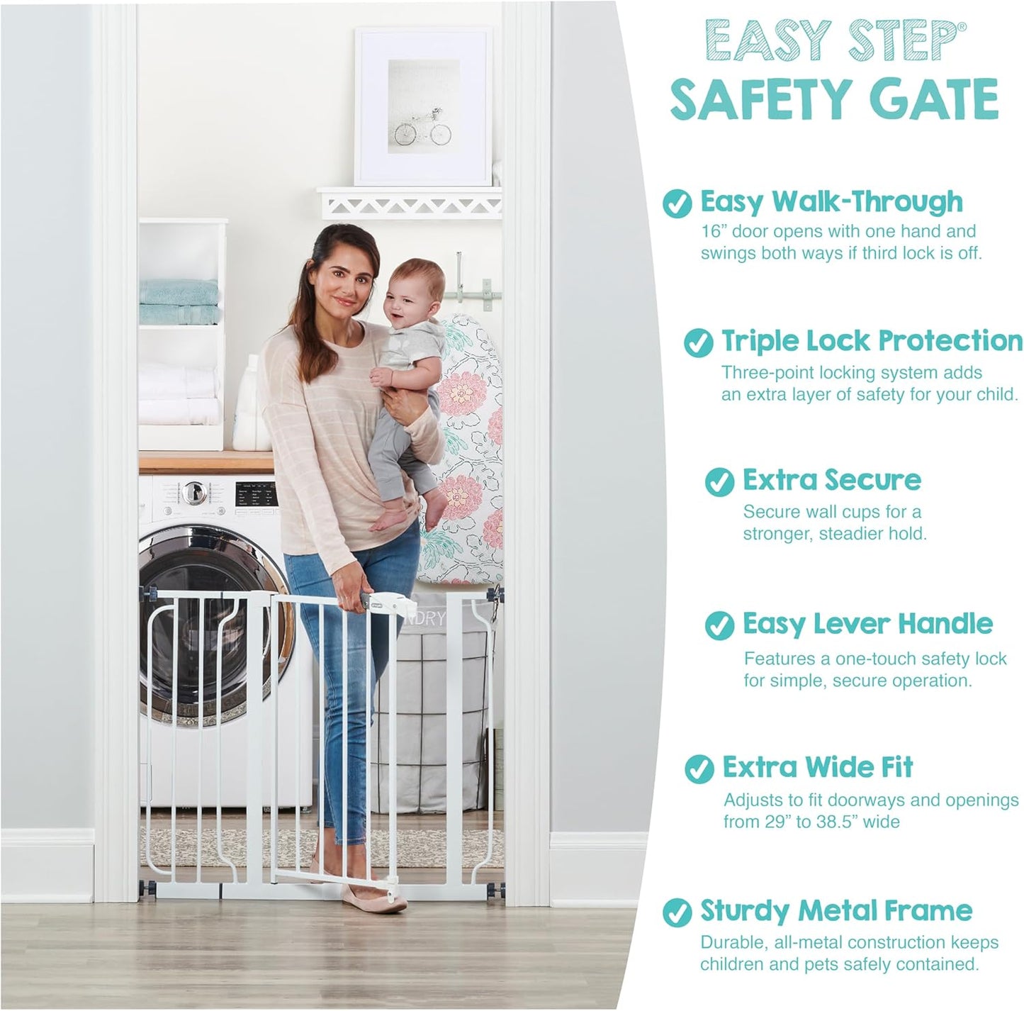 Regalo Safety Baby Gate - 29-38.5" Pressure Mount for Doorways & Stairs, Trusted by Parents for 30 Years