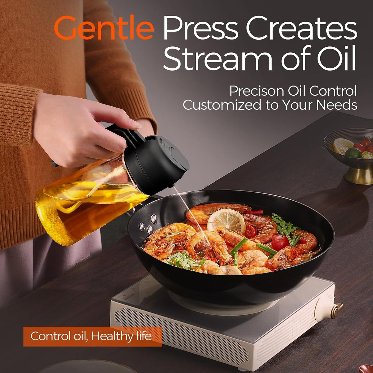 YARRAMATE 16oz Glass Oil Sprayer - Dual-Function Spray & Pour for Kitchen Cooking