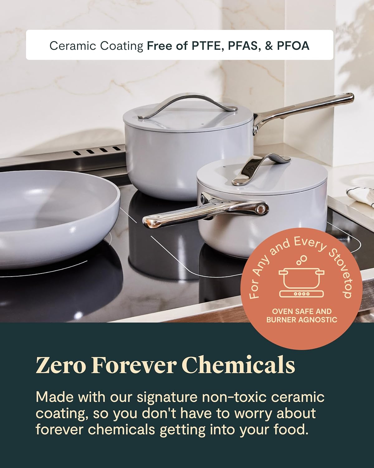 Caraway 12-Piece Non-Stick Ceramic Cookware Set - PFAS Free & Oven Safe