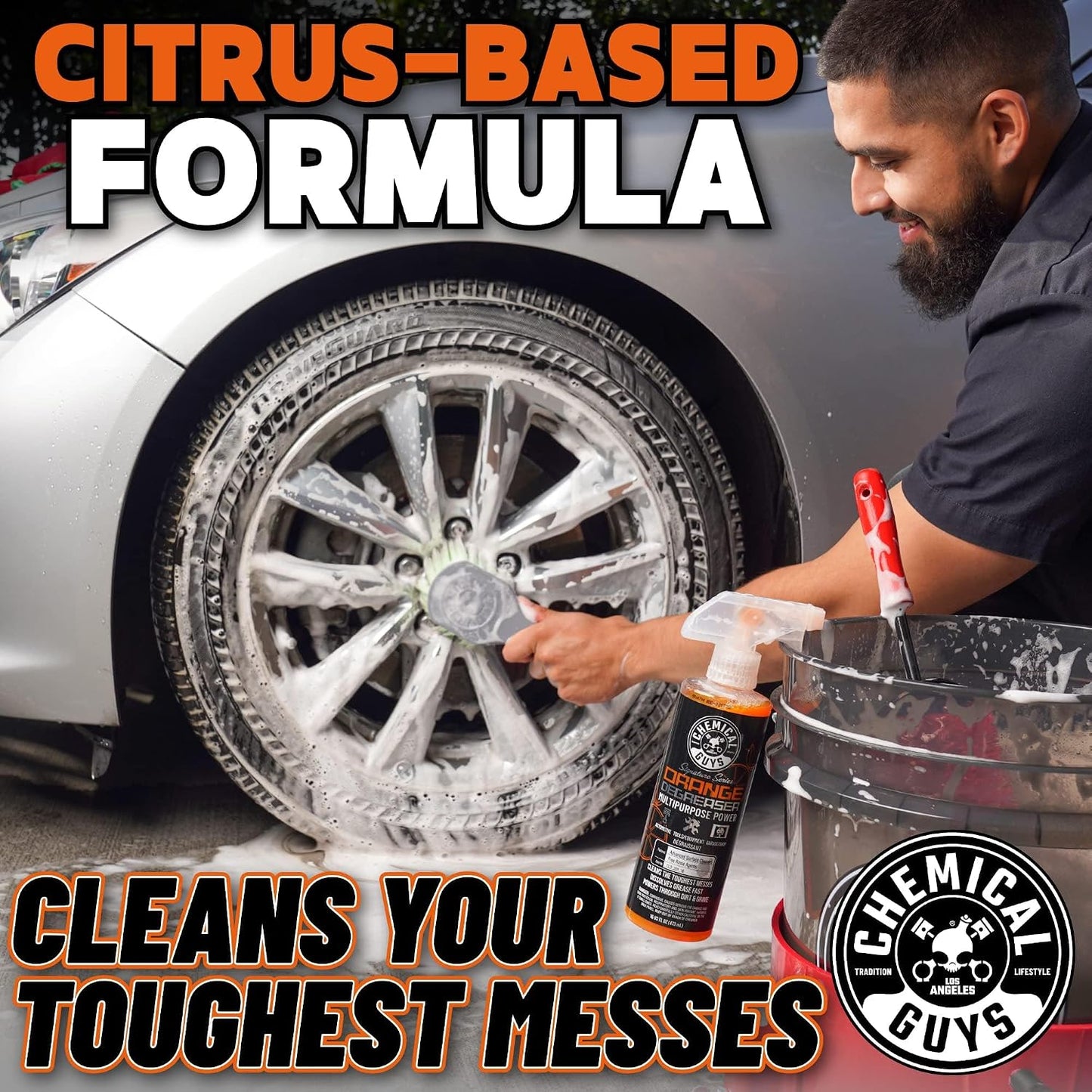 Chemical Guys Signature Series Orange Degreaser - Heavy Duty All Purpose Cleaner for Engines & Tires, 16 oz