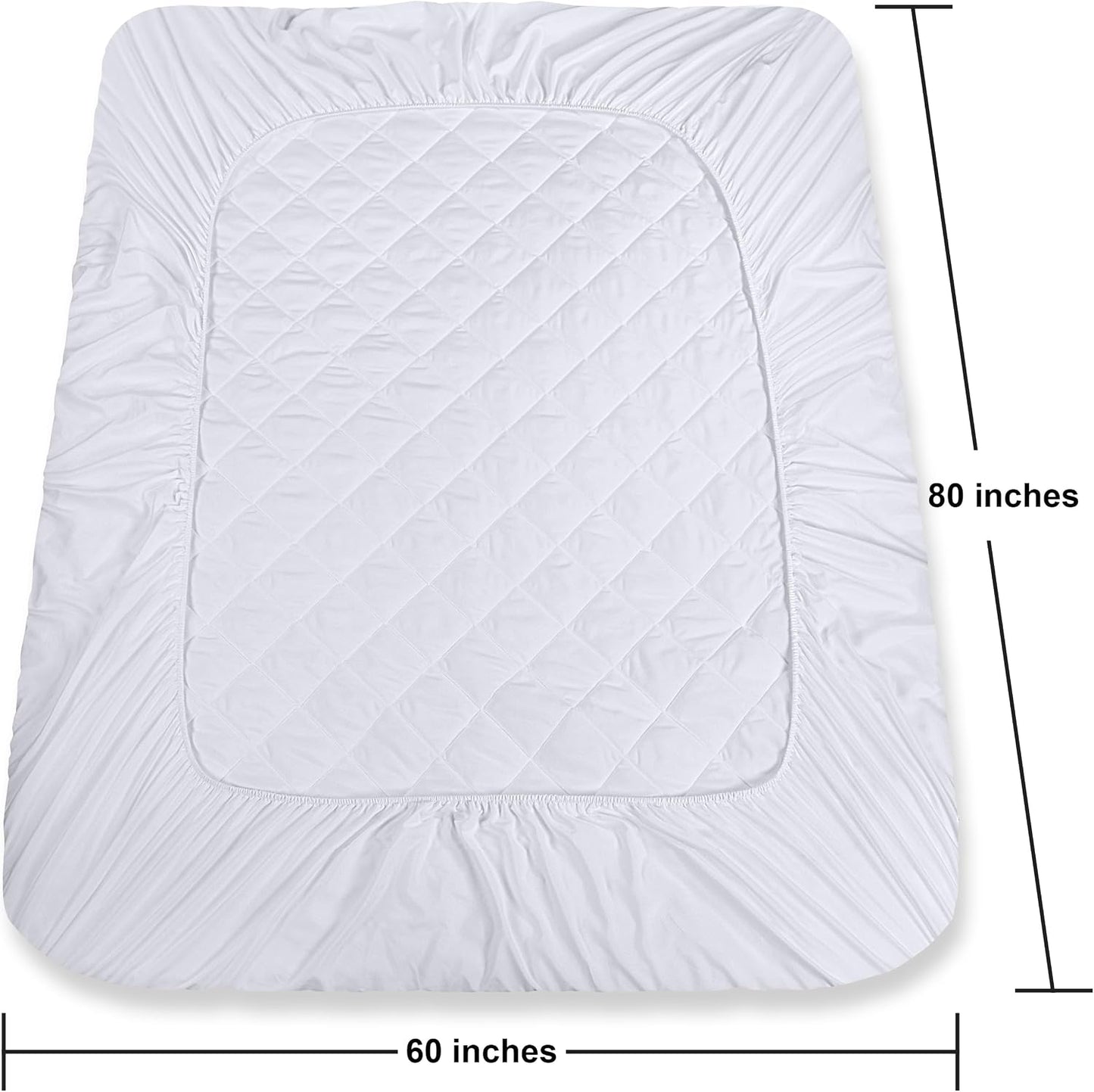 Utopia Bedding Quilted Fitted Mattress Pad - Queen Size (Up to 16" Deep Pocket) Machine Washable