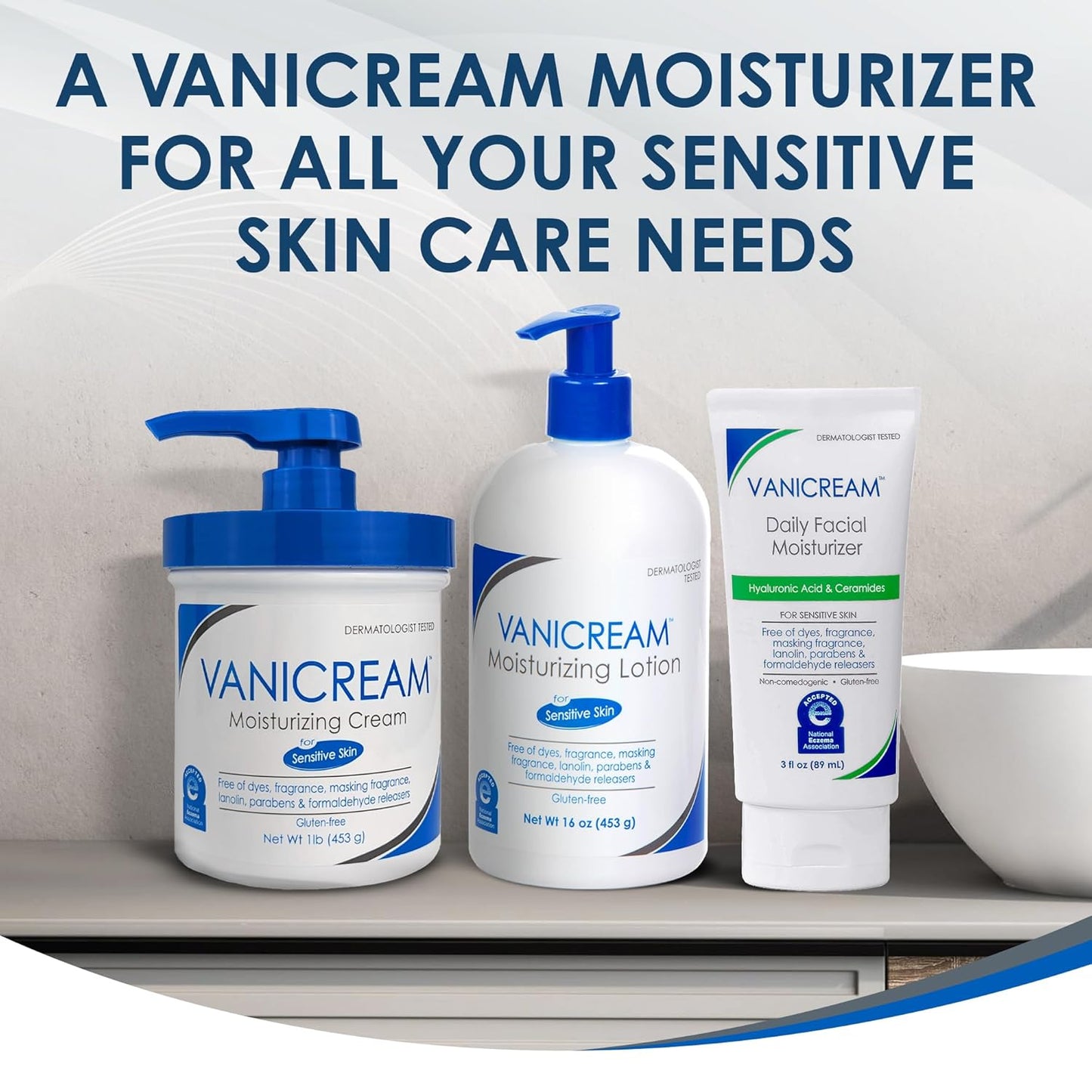 Vanicream Moisturizing Cream for Sensitive Skin - 16 fl oz, Fragrance Free & Non-Comedogenic