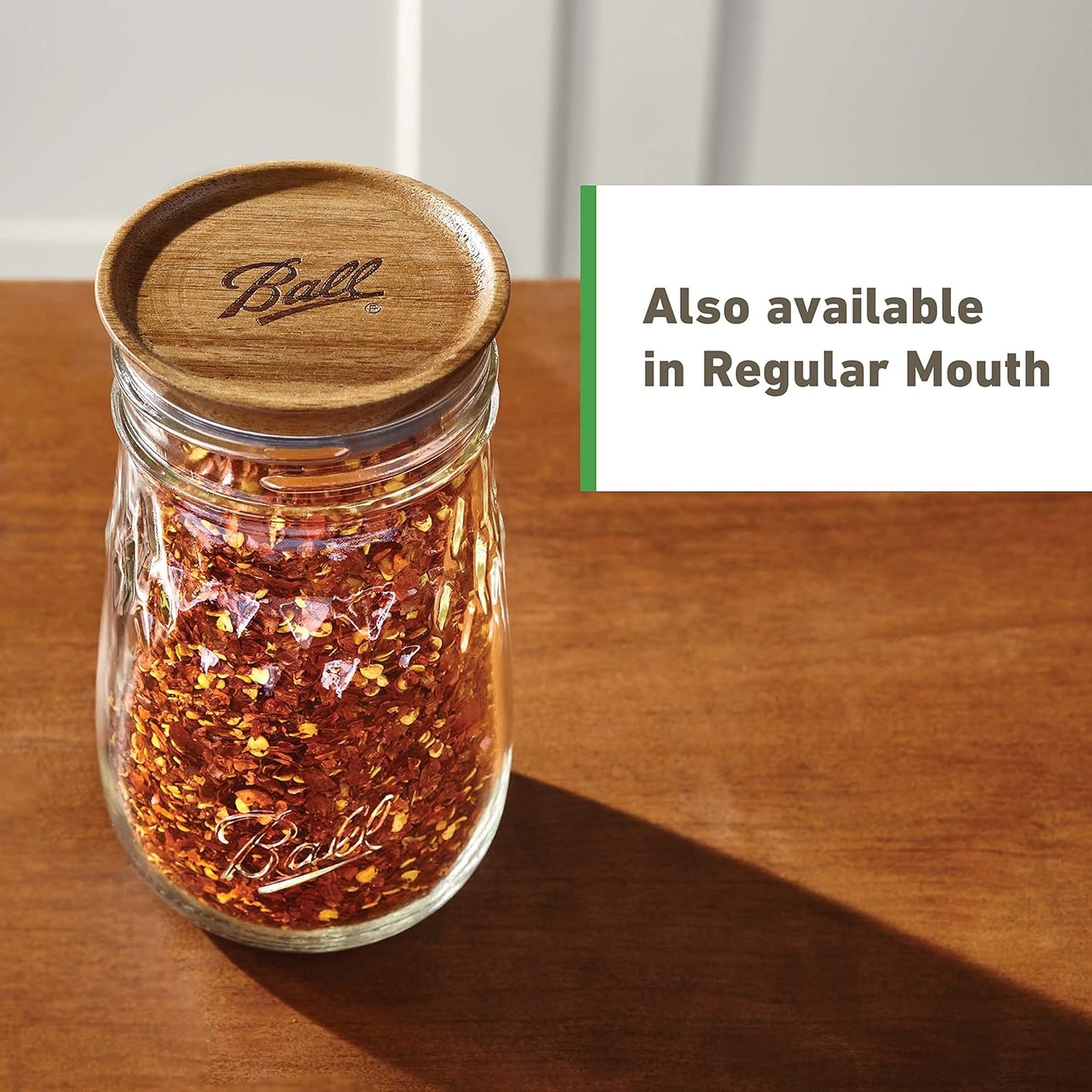 Ball Wooden Wide Mouth Jar Lids - 5 Pack Airtight Storage Lids