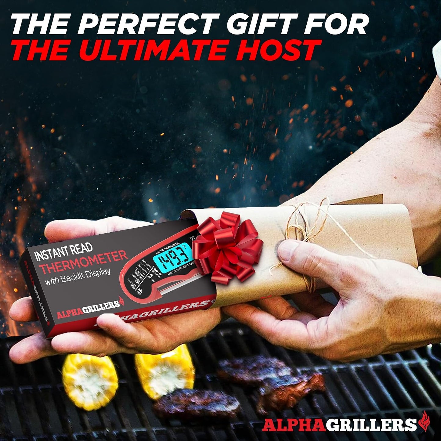 Alpha Grillers Instant Read Meat Thermometer - Digital Cooking Thermometer for BBQ & Kitchen Use