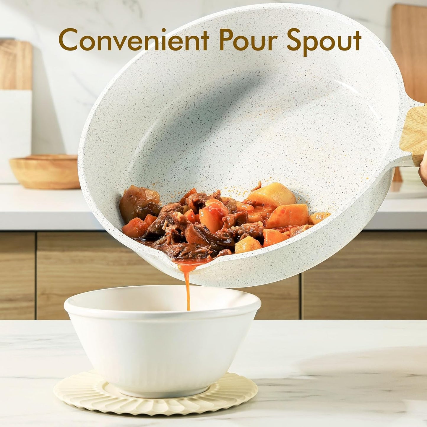 SENSARTE 13-Piece Nonstick Ceramic Cookware Set - Healthy Pots & Pans with Stay-Cool Handles