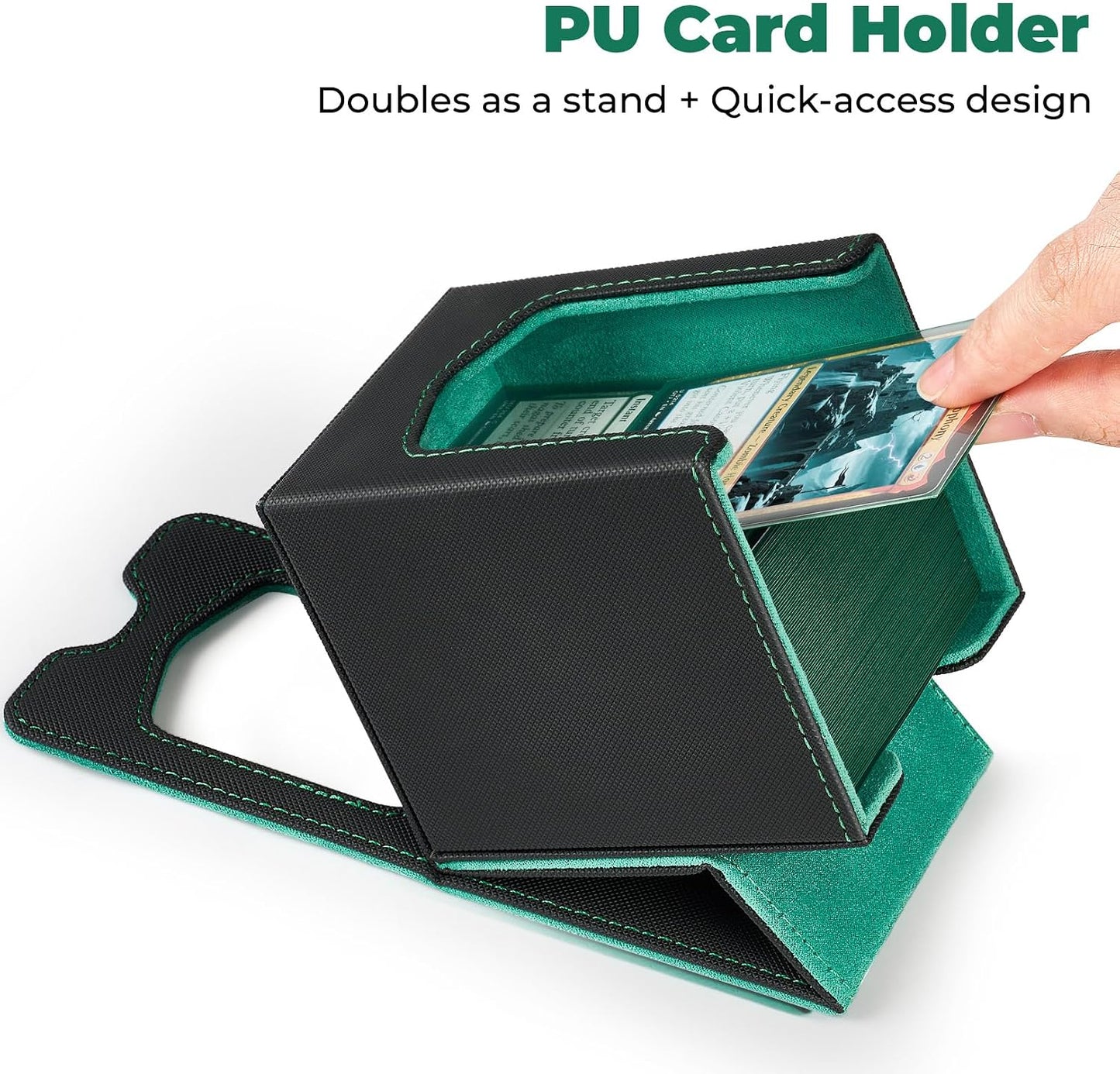 Fabmaker 4-Pack MTG Commander Deck Box - Magnetic Storage Case Holds 100 Double-Sleeved Cards