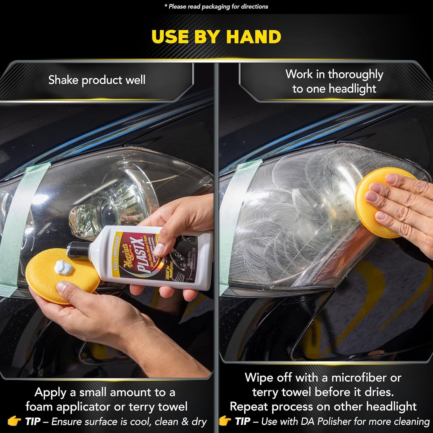 Meguiar's PlastX Clear Plastic Polish - Headlight Restoration & Scratch Remover for Car Interior (10 oz)