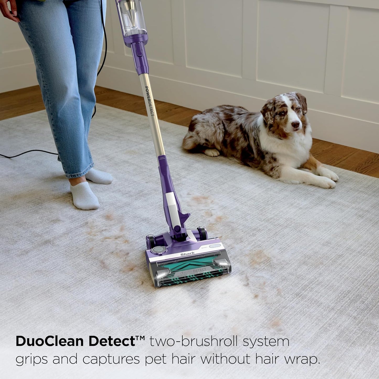 Shark POWERDETECT Ultra-Light Corded Stick Vacuum with DuoClean & Self-Cleaning Brushroll for Pet Hair & All Floors