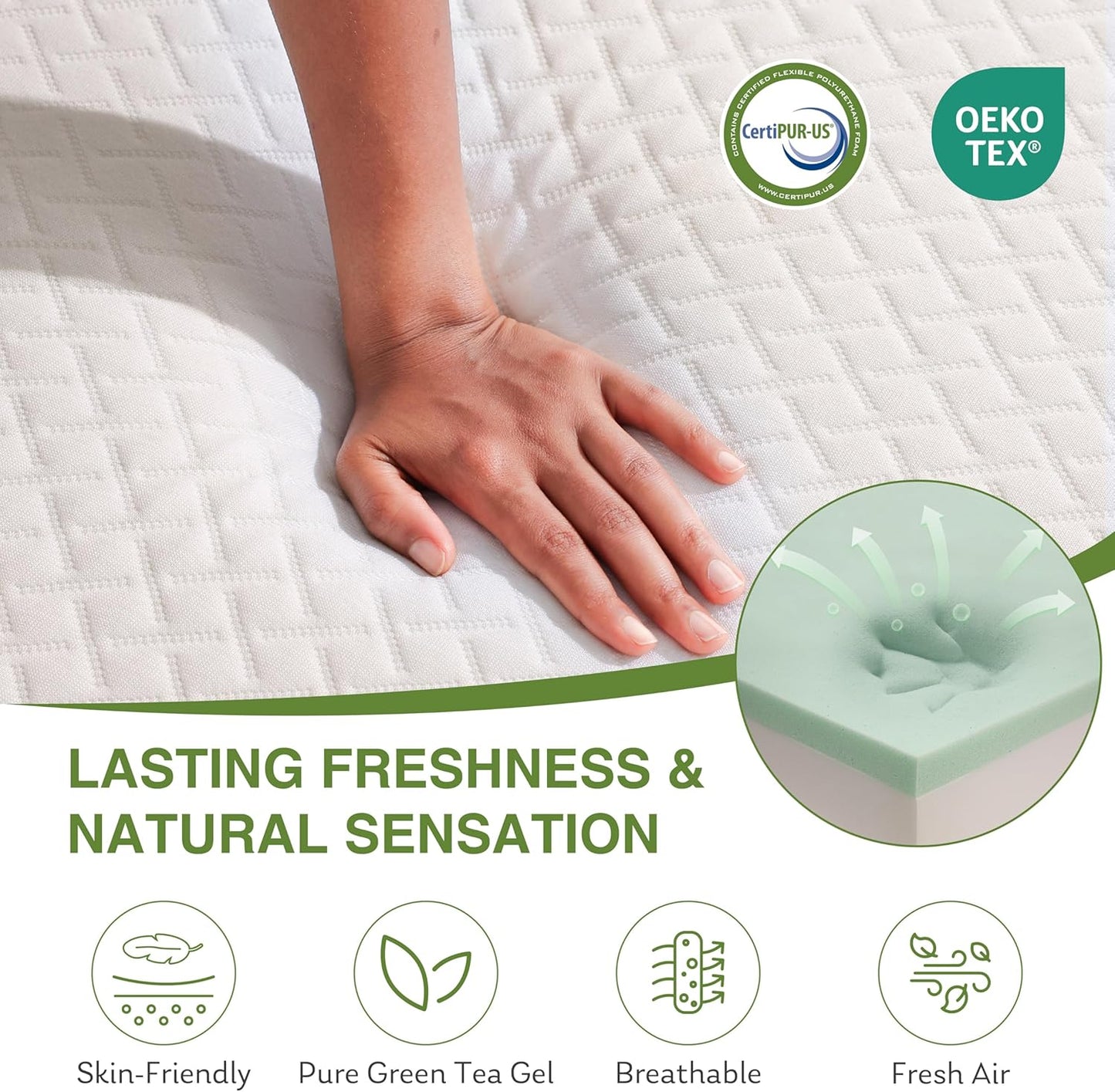 Full Size 8 Inch Medium Firm Memory Foam Mattress with Cooling Gel - EGOHOME