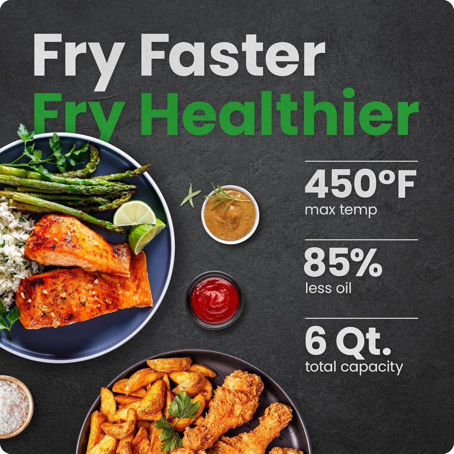 Chefman Compact Air Fryer - 6 Quart Hi-Fry & Touch Controls for Quick Meals