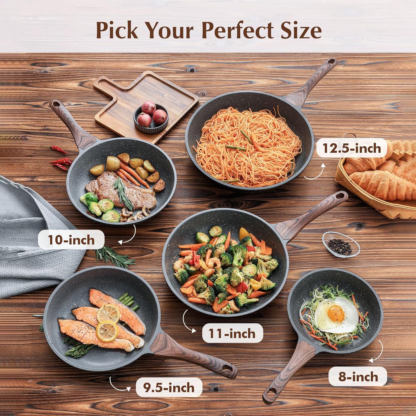 SENSARTE Healthy Nonstick Omelette Pan - Swiss Granite Coating, PFOA-Free (9.5")