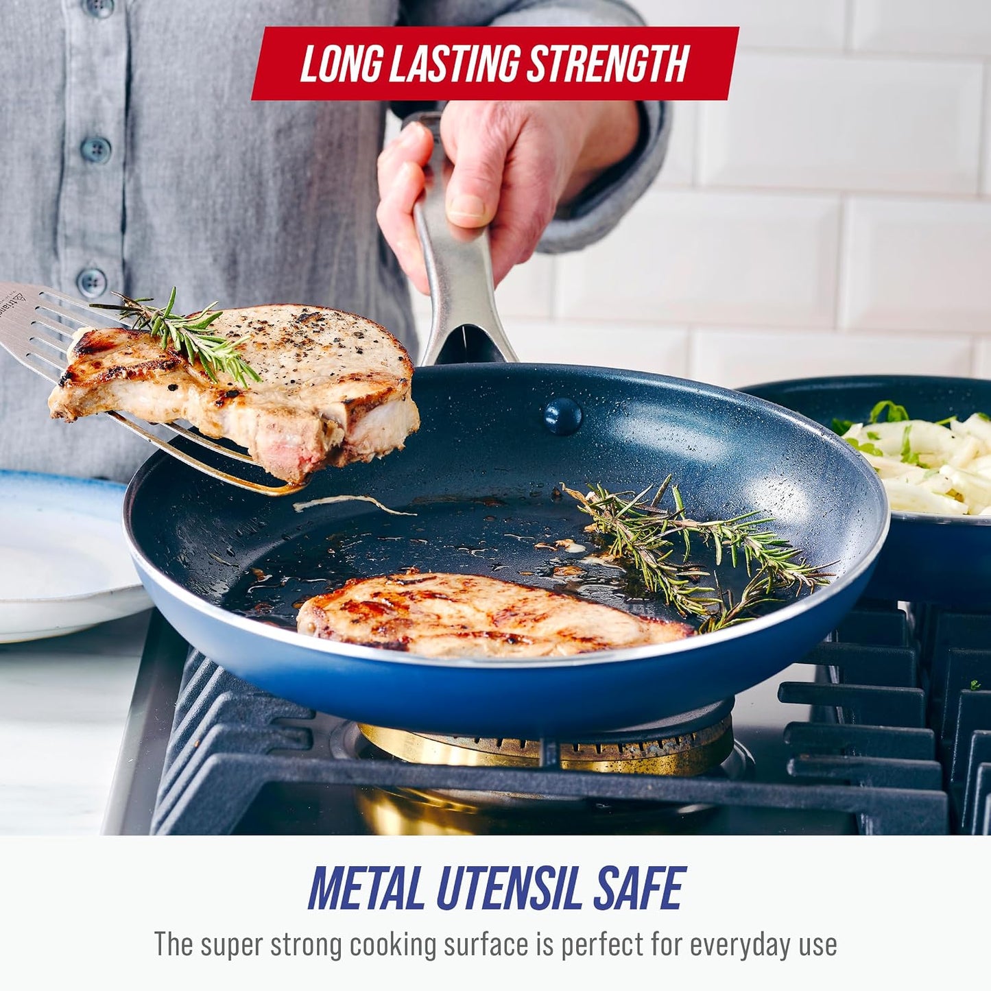 Blue Diamond 10" Diamond-Infused Nonstick Skillet - PFAS-Free Ceramic Pan for Omelet & Sautéing