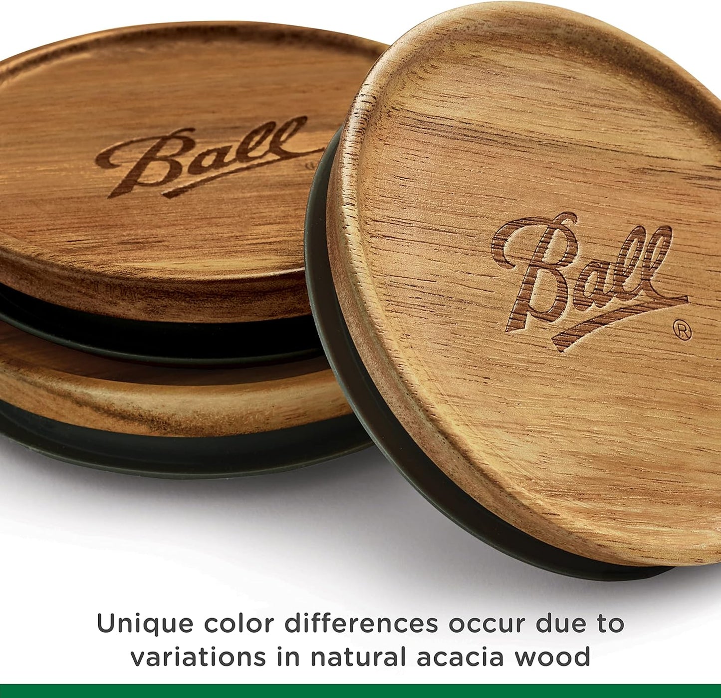 Ball Wooden Wide Mouth Jar Lids - 5 Pack Airtight Storage Lids