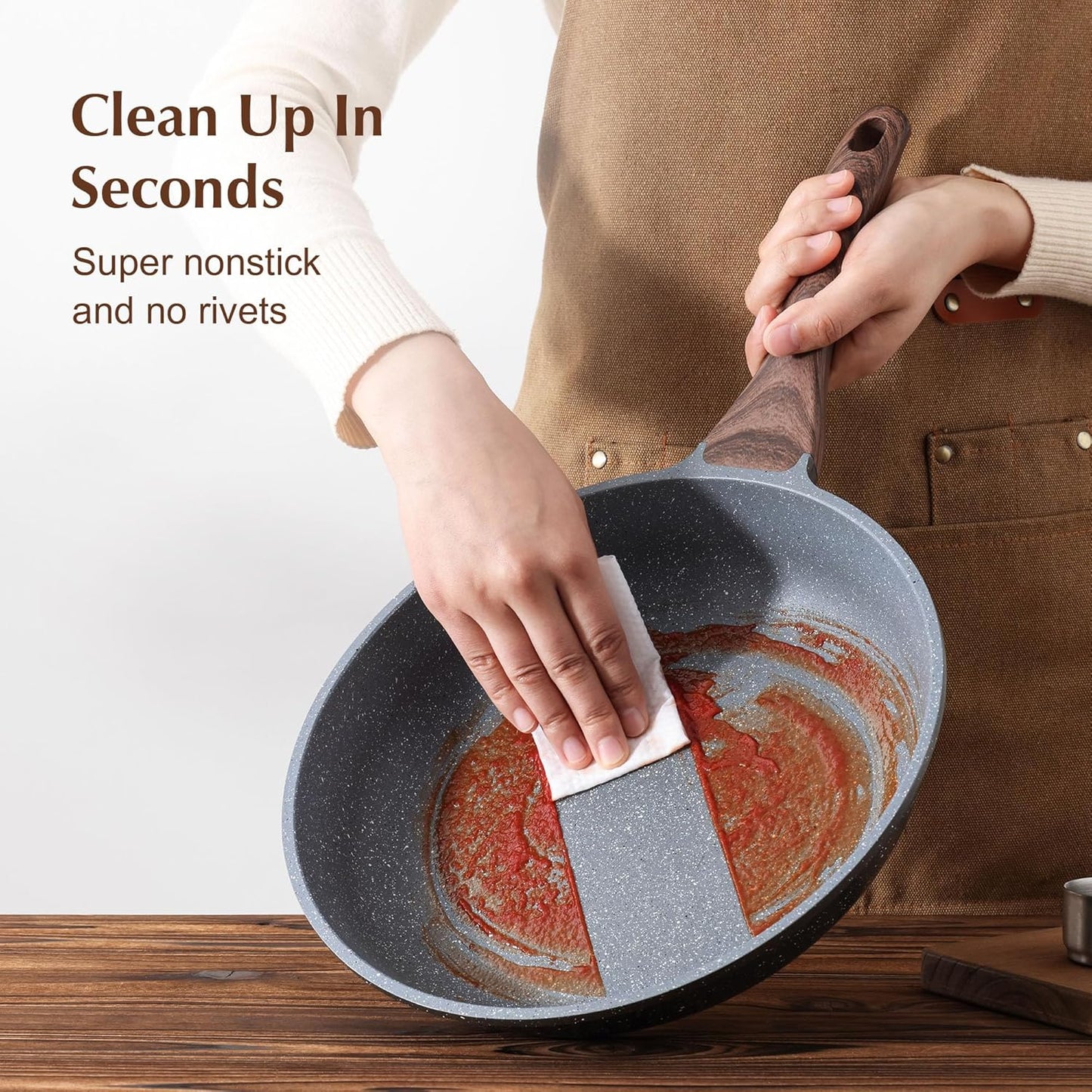 SENSARTE Healthy Nonstick Omelette Pan - Swiss Granite Coating, PFOA-Free (9.5")