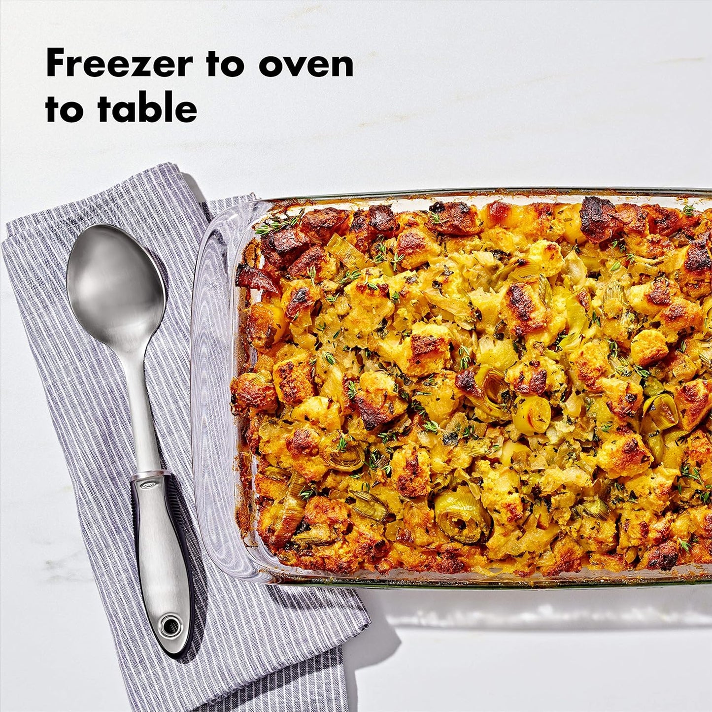 OXO Good Grips Freezer-to-Oven Safe 9x13 Glass Baking Dish with Lid (3 Qt)