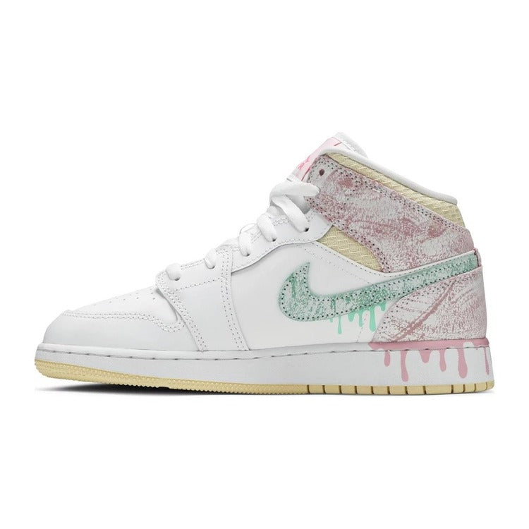 Air Jordan 1 Mid SE GS - Paint Drip / Ice Cream - view 3